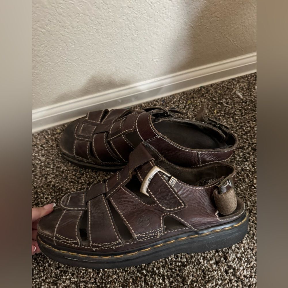 Vintage Doc Martens Chunky Fisherman Sandals Sz 11 Mens Brown Y2K - Picture 7 of 7
